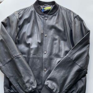 Versace Jeans Men’s Leather Bomber Jacket NWT